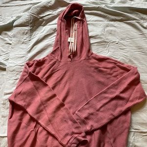 Aerie Ribbed hoodie- Salmon color